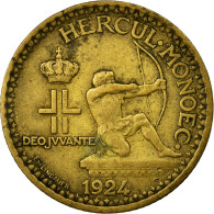 Monnaie, Monaco, Louis II, Franc, 1924, Poissy, TTB, Aluminum-Bronze - 1922-1949 Luigi II