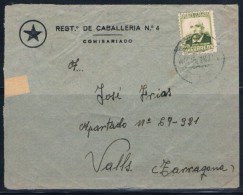 CARTA CON MEMBRETE DEL REGIMIENTO DE CABALLERÍA Nº4 - Storia Postale