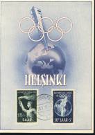 Jeux Olympiques  1952  Sarre Carte Maximum  FDC - Ete 1952: Helsinki