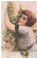 81912) Cartolina Dell´illustratore Monestier -ragazza Che Abbraccia Un'edera-viaggiata - Monestier, C.
