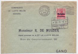 BELGIQUE LETTRE DE GAND GENT AVEC CACHET ETAPPEN INSPECTION - Storia Postale