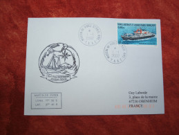 Crozet  1 1 2002 1er Jour Timbre Marion Dufresne Enveloppe Ayant Voyagé - Storia Postale