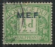 MEF 1942 M.E.F. POSTAGE DUE SEGNATASSE TASSE TAXE 1/2 P D USATO USED OBLITERE´ - British Occ. MEF