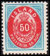 1898. Aur-Issue. 50 Aur Red/blue. Perf. 12½. Scarce Stamp. (Michel: 16B) - JF192423 - Gebraucht