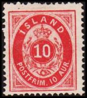 1876. Aur-Issue. 10 Aur Carmine. Perf. 14x13½ (Michel: 8A) - JF192417 - Gebraucht