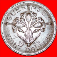 * LILY: GUERNSEY ★ 8 DOUBLES 1959! ELIZABETH II (1953-2022) LOW START★NO RESERVE! - Guernsey