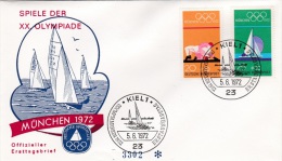 Germany FDC 1972 Olympic Games Sailing Kiel (G56-87) - FDC: Enveloppes