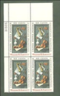 Plate Block -1969 USA William M. Harnett Stamp #1386 Painting Violin Trumpet Music Famous Porcelain - Plaatnummers