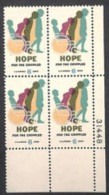 Plate Block -1969 USA Hope For The Crippled Stamp Sc#1385 Rehabilitation Wheelchair Disabled Child Boy Kid - Numéros De Planches