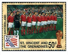 ST. VINCENT 1994 TP MNH** SWITZERLAND SUISSE FOOTBALL WORLD CUP USA 94 . COPA DEL MUNDO DE FUTBOL. USA-94 - 1994 – États-Unis