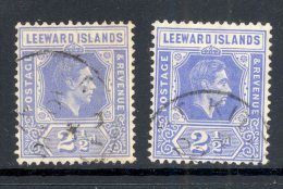 LEEWARD ISLANDS, 1938 2½d (light Bright Blue And Bright Blue) Very Fine Used, SG105, 105a - Leeward  Islands