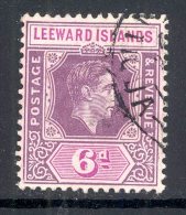 LEEWARD ISLANDS, 1938 6d (chalky Paper) Purple & Bright Magenta Very Fine Used, SG109b, Cat £6 - Leeward  Islands