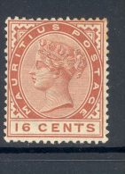 MAURITIUS, 1883 16c Very Fine Mint Ligthly Hinged, Cat &pound;12 - Mauritius (...-1967)