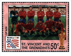 ST. VINCENT 1994 TP MNH** SPAIN ESPANA FOOTBALL WORLD CUP USA 94 . COPA DEL MUNDO DE FUTBOL. USA-94 - 1994 – États-Unis