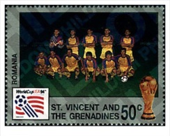 ST. VINCENT 1994 TP MNH** ROMANIA ROUMANIE FOOTBALL WORLD CUP USA 94 . COPA DEL MUNDO DE FUTBOL. USA-94 - 1994 – États-Unis