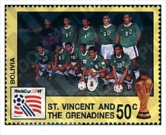 ST. VINCENT 1994 TP MNH** BOLIVIA BOLIVIE FOOTBALL WORLD CUP USA 94 . COPA DEL MUNDO DE FUTBOL. USA-94 - 1994 – États-Unis