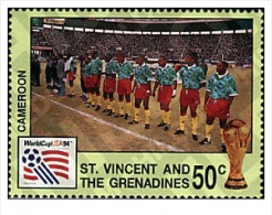 ST. VINCENT 1994 TP MNH** CAMEROON CAMEROUN FOOTBALL WORLD CUP USA 94 . COPA DEL MUNDO DE FUTBOL. USA-94 - 1994 – États-Unis