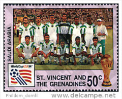 ST. VINCENT 1994 TP MNH** SAUDI ARABIA WORLD CUP USA 94 . COPA DEL MUNDO DE FUTBOL. USA-94 - 1994 – États-Unis