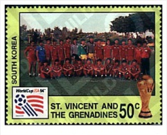 ST. VINCENT 1994 TP MNH** SOUTH KOREA FOOTBALL WORLD CUP USA 94 . COPA DEL MUNDO DE FUTBOL. USA-94 - 1994 – États-Unis