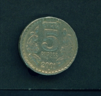 INDIA  -  2001  5r  Circulated Coin - India