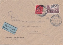 LETTRE FINLANDE COVER FINLAND 1948. PAR AVION. HELSINKI - LYON FRANCE  /CLASSEUR FINLANDE 25 - Briefe U. Dokumente