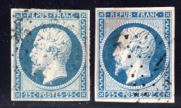 Louis-Napoléon  N° 10/10a Avec Deux Petites Lune Avec Oblitèration Losange, Etat Bien - 1852 Louis-Napoléon