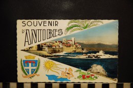 CP, 06, ANTIBES Souvenir D'Antibes Blason Antipolis  N°9 89 Edition SEPT - Autres & Non Classés