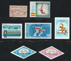 LOT 7 Timbres - NATATION - AVIRON - KAYAK / Sport - Schwimmen