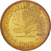 Monnaie, République Fédérale Allemande, 5 Pfennig, 1988, Hambourg, SPL, Brass - 5 Pfennig