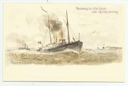 Oostende  *   A Bord Du Paquebot De L'Etat Belge, Ligne Ostende - Douvres  - Princesse Clémentine  (P.J. Clays) - Liner Cards