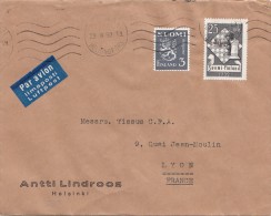 LETTRE FINLANDE  COVER FINLAND 1952. PAR AVION. HELSINKI- LYON FRANCE  /CLASSEUR FINLANDE 36 - Covers & Documents