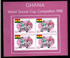 Ghana MH Scott #263a Souvenir Sheet Of 4 60pa World Cup Of Soccer Championships - 1966 – Angleterre