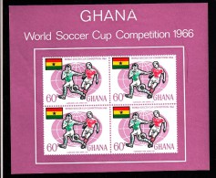 Ghana MH Scott #263a Souvenir Sheet Of 4 60pa World Cup Of Soccer Championships - 1966 – Inglaterra