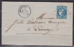 LAC N46R2 Espéraza-Limoux Cad T16 - 1870 Ausgabe Bordeaux