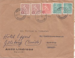 LETTRE FINLANDE  COVER FINLAND 1955. HELSINKI- LYON FRANCE PUIS GÖTEBORG SUEDE  /CLASSEUR FINLANDE 42 - Storia Postale