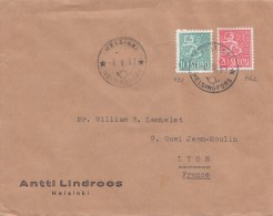 LETTRE FINLANDE  COVER FINLAND 1957. HELSINKI- LYON FRANCE /CLASSEUR FINLANDE 44 - Brieven En Documenten