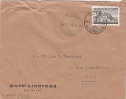 LETTRE FINLANDE  COVER FINLAND 1956.  HELSINKI- LYON FRANCE /CLASSEUR FINLANDE 47 - Covers & Documents