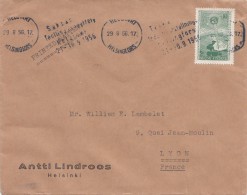 LETTRE FINLANDE  COVER FINLAND 1956. SAKSAN TECILIS. HELSINKI - LYON FRANCE /CLASSEUR FINLANDE 48 - Lettres & Documents