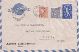 LETTRE FINLANDE  COVER FINLAND 1956. PAR AVION. HELSINKI - LYON FRANCE /CLASSEUR FINLANDE 49 - Briefe U. Dokumente