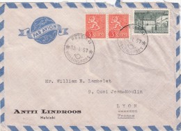 LETTRE FINLANDE  COVER FINLAND 1957. PAR AVION. HELSINKI - LYON FRANCE /CLASSEUR FINLANDE 51 - Lettres & Documents