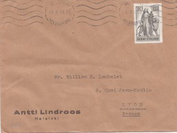 LETTRE FINLANDE  COVER FINLAND 1957. HELSINKI - LYON FRANCE /CLASSEUR FINLANDE 52 - Lettres & Documents