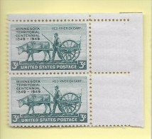 TIMBRES - STAMPS - ETATS-UNIS - UNITED STATES - USA -1949- CENTENAIRE TERITOIRE DE MINNESOTA - 1849-1949 -TIMBRES NEUFS - Sonstige & Ohne Zuordnung