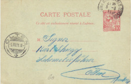 CARTE POSTALE  ENTIER OBL DE MONTE CARLO POUR LA SUISSE - Entiers Postaux