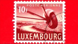 LUSSEMBURGO - Usato - 1946 - Posta Aerea - Ruota Dell'aereo Sul Fiume Moselle - 10 Fr - Gebraucht