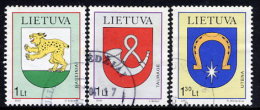 LITHUANIA 2000 Town Arms Set Of 3 Used.  Michel 739-41 - Lithuania