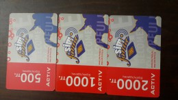 Kazakhstan-activ Prepiad Card-(500,1000,2000)-(3cards)-mint+2card Prepiad Free - Kazakhstan