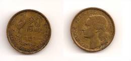 20 Francs - G.Guiraud, 4 Faucilles - Bronze-Aluminium - ETAT TB - 1950 - G 865 - F 402-3 - 20 Francs