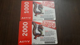 Kazakhstan-activ Prepiad Card-(1000,2000)-(2cards)-used+1card Prepiad Free - Kazakistan