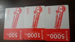 Kazakhstan-activ Prepiad Card-(500,1000,5000)-(3cards)-mint+2card Prepiad Free - Kazajstán