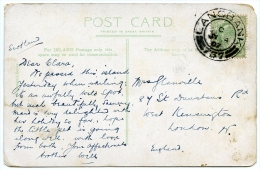 ARRAN : BRODICK PIER AND GOATFELL / POSTMARK - LANGBANK, (PORT GLASGOW) / ADDRESS - WEST KENSINGTON, ST DUNSTAN'S ROAD - Bute